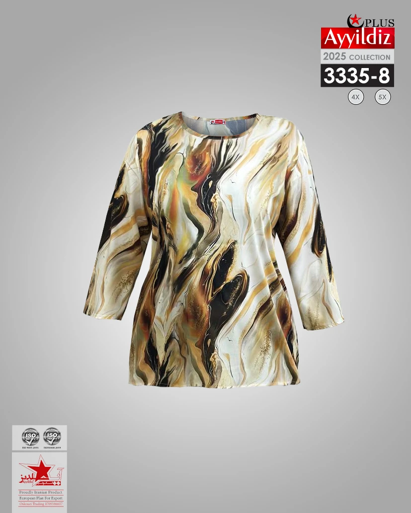 شومیز راحتی سایز بزرگ زنانه کد 3335-8
