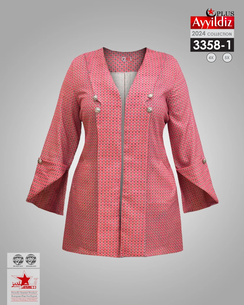 مانتو کتی زنانه سایز بزرگ پاییزه کد 3358