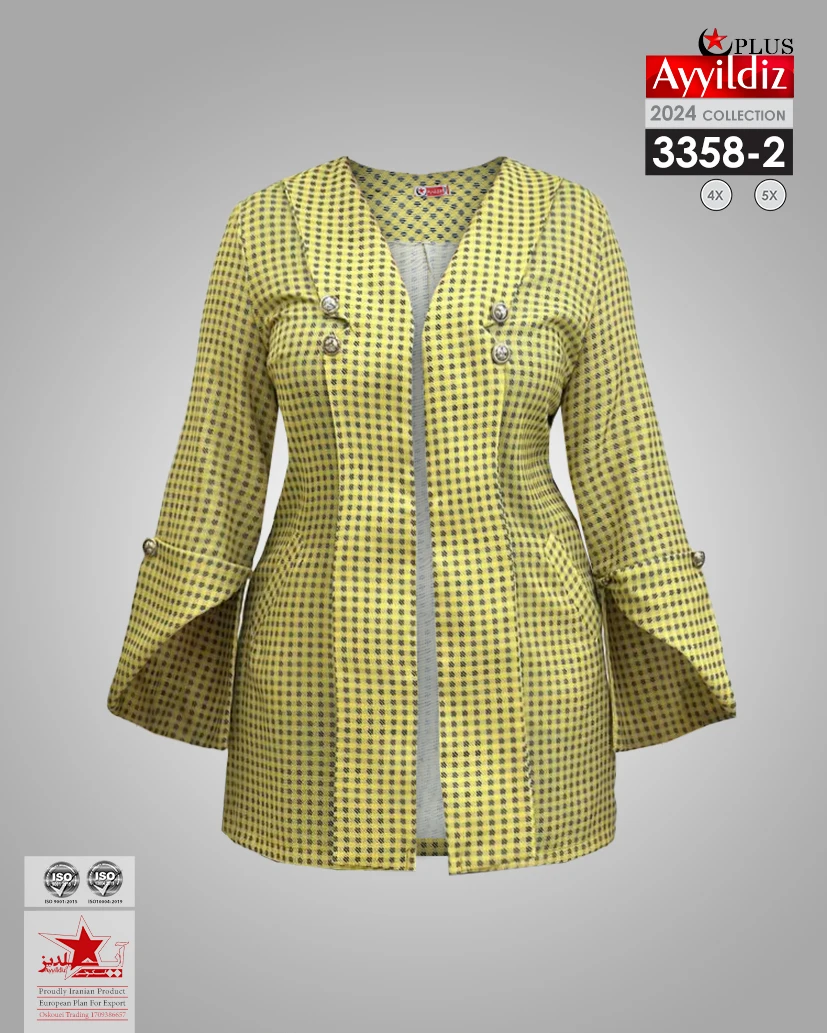 مانتو کتی زنانه سایز بزرگ پاییزه کد 3358