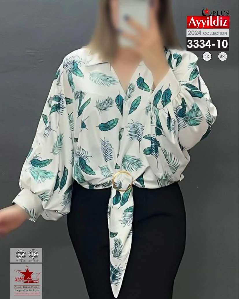 شومیز مجلسی سایز بزرگ زنانه کد 3334-10