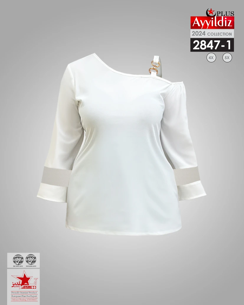شومیز مجلسی سایز بزرگ زنانه کد 2847