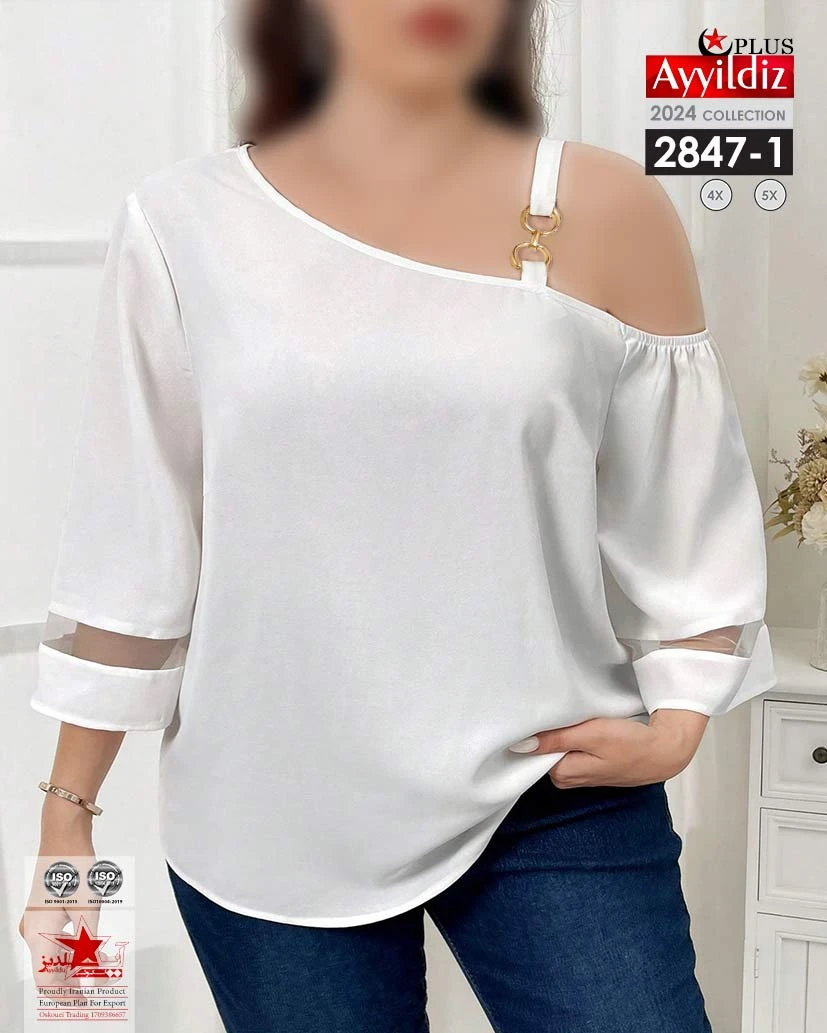 شومیز مجلسی سایز بزرگ زنانه کد 2847