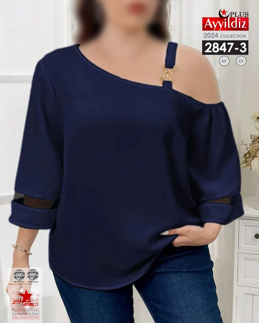 شومیز مجلسی سایز بزرگ زنانه کد 2847