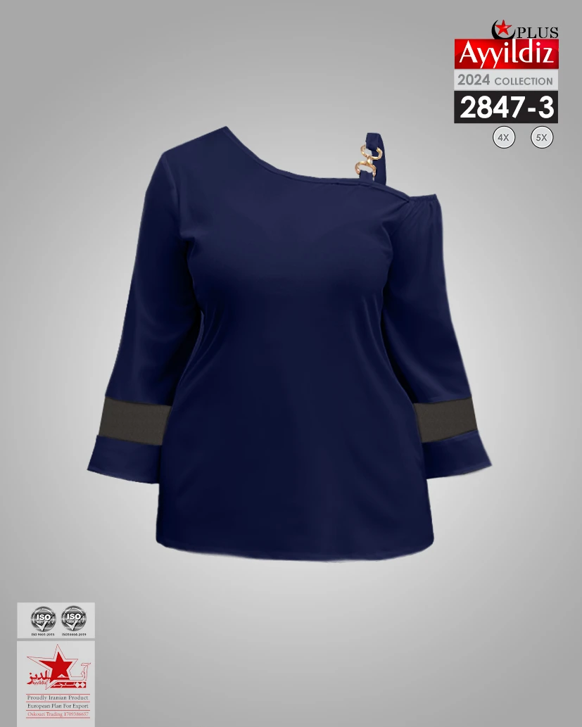 شومیز مجلسی سایز بزرگ زنانه کد 2847