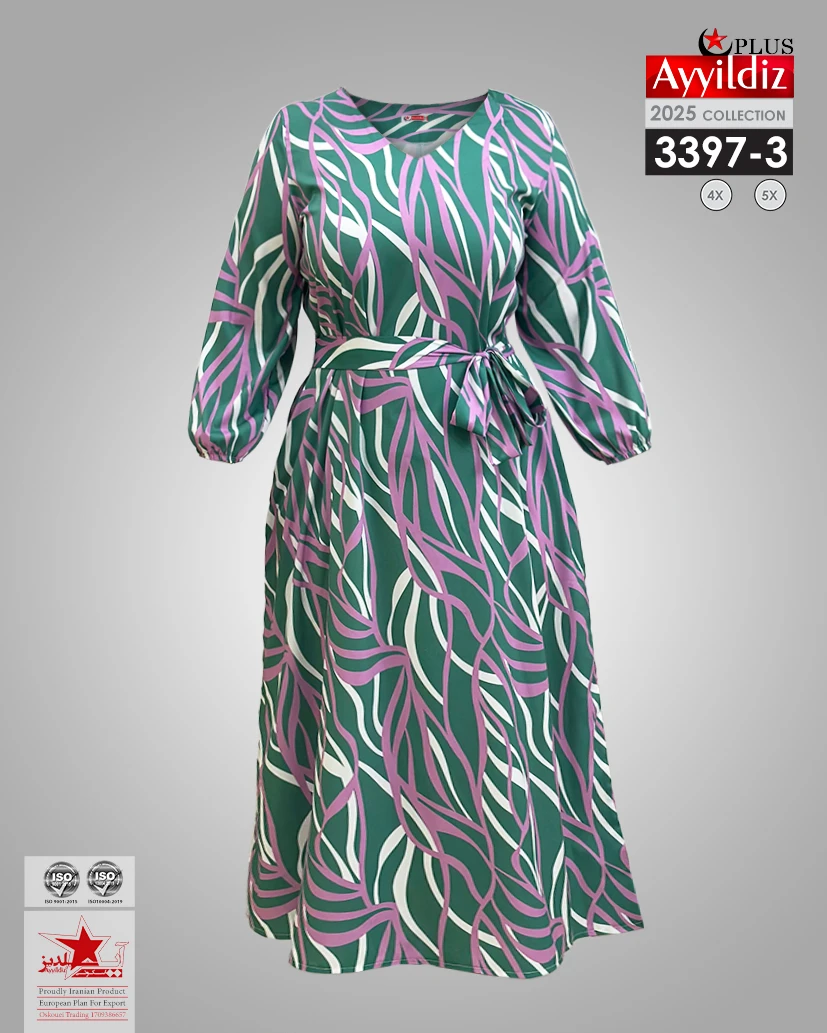 پیراهن مجلسی سایز بزرگ زنانه کد 3397