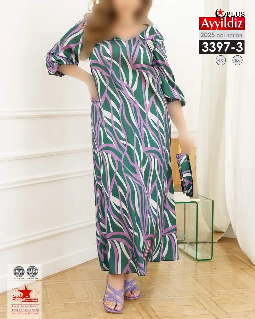 پیراهن مجلسی سایز بزرگ زنانه کد 3397