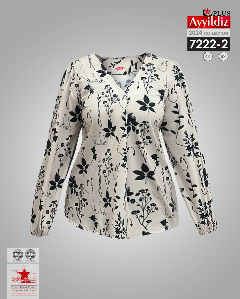 شومیز مجلسی سایز بزرگ زنانه کد 7222