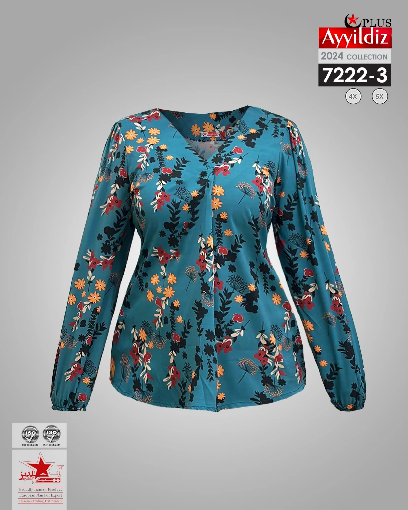 شومیز مجلسی سایز بزرگ زنانه کد 7222