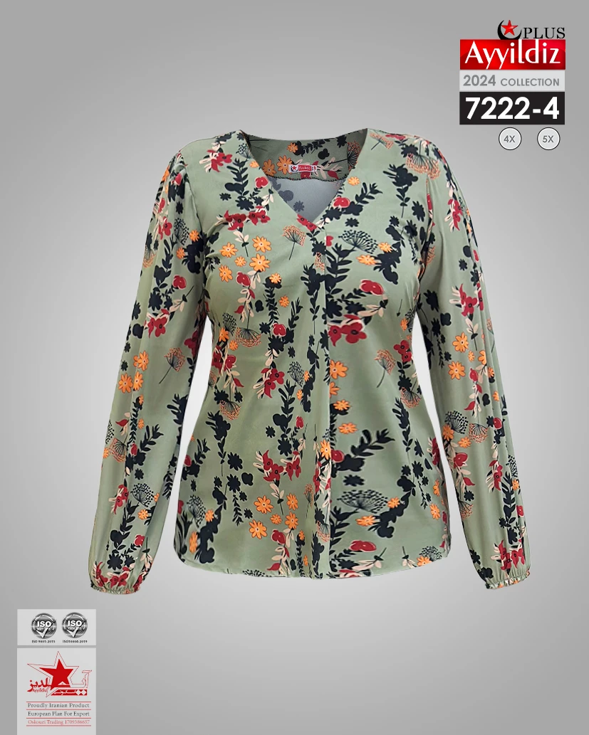 شومیز مجلسی سایز بزرگ زنانه کد 7222
