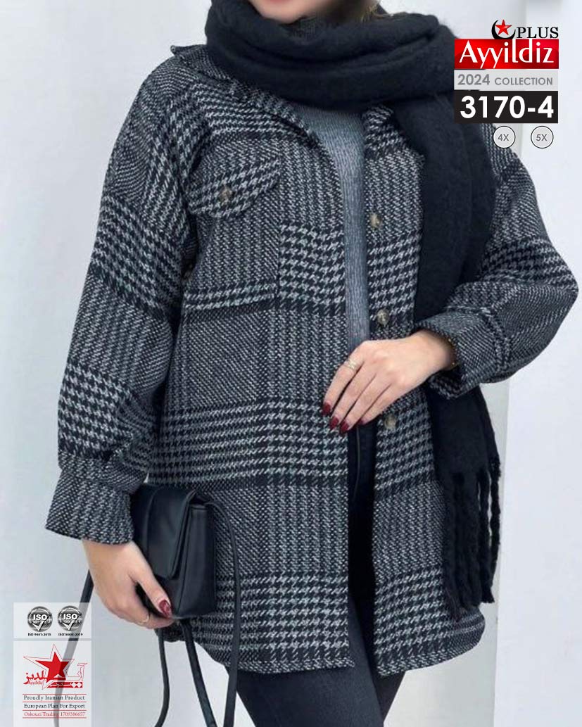 ژاکت سایز بزرگ زنانه بهاره کد 3170