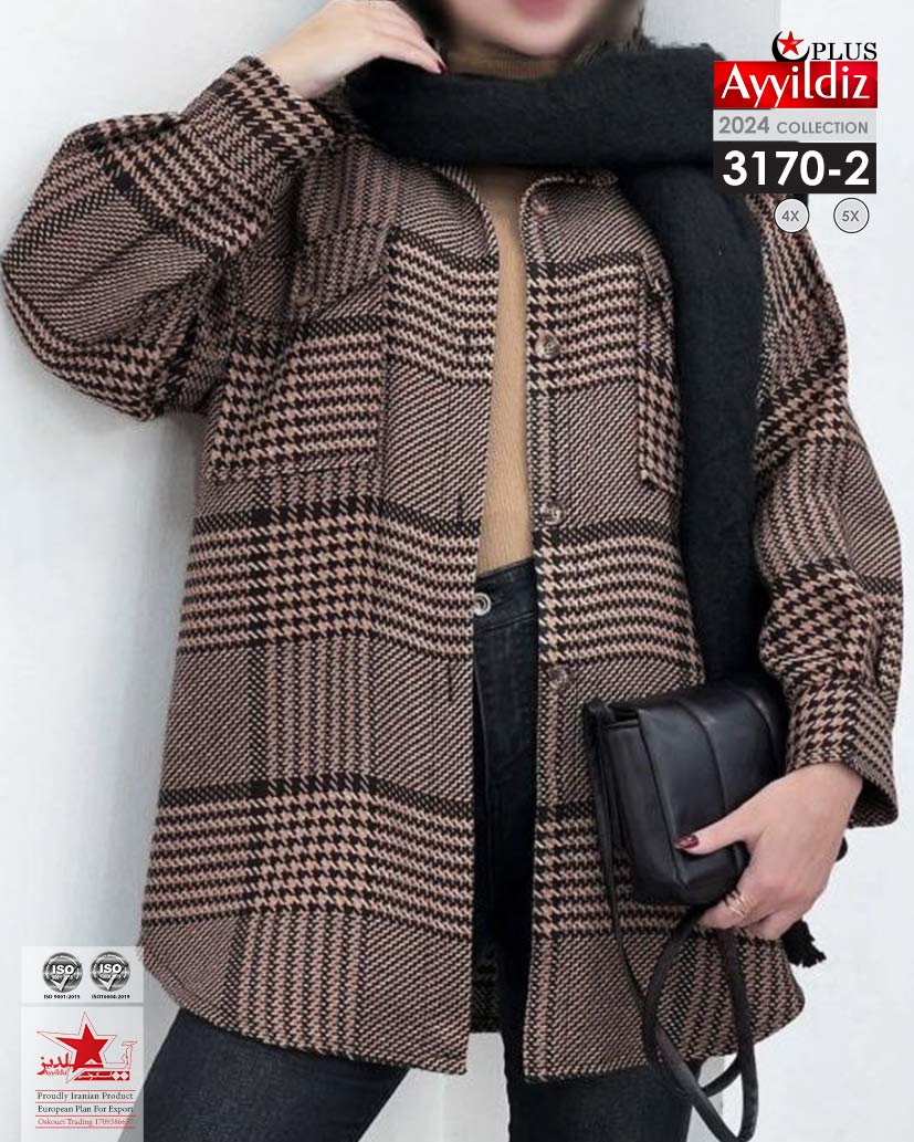 ژاکت سایز بزرگ زنانه بهاره کد 3170