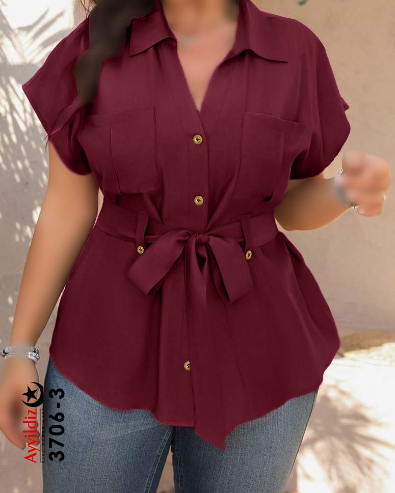 شومیز مجلسی خاص سایز بزرگ زنانه کد 3706