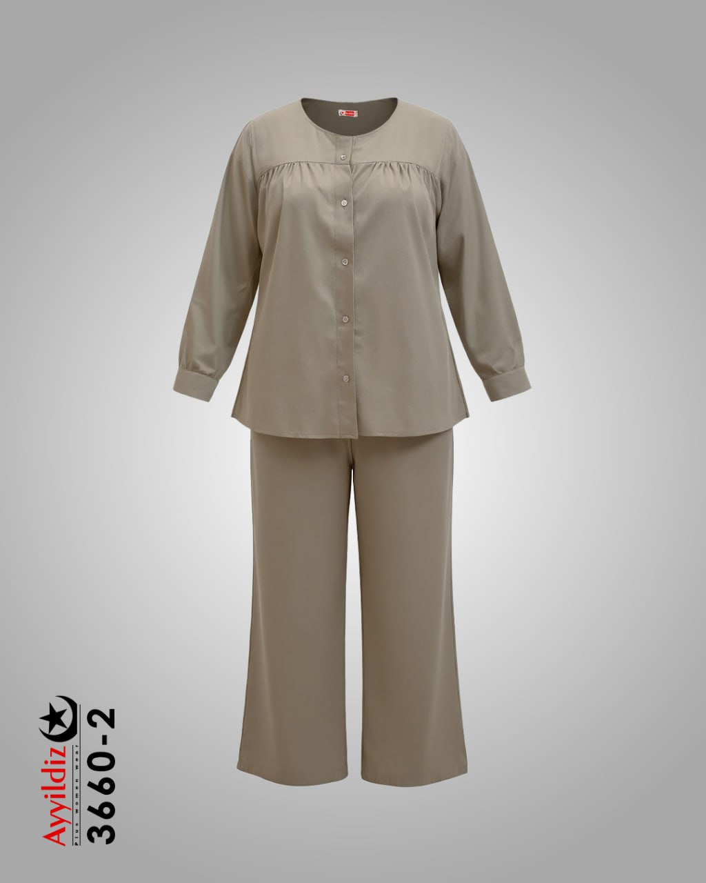 ست مانتو شلوار سایز بزرگ زنانه کد 3660