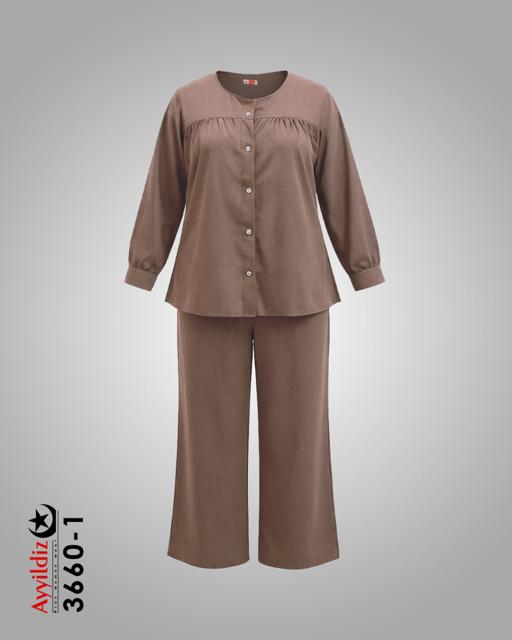 ست مانتو شلوار سایز بزرگ زنانه کد 3660