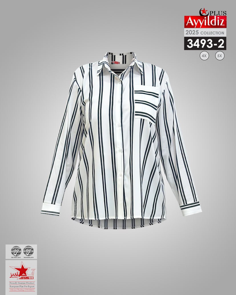 شومیز مجلسی سایز بزرگ زنانه کد 3493