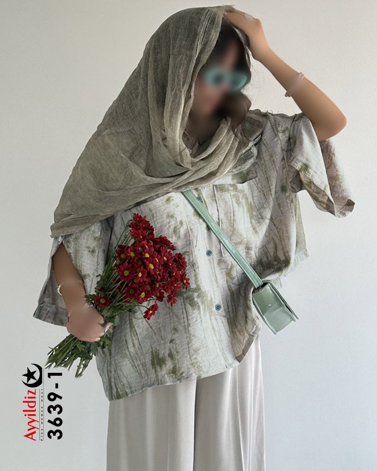 مانتو کوتاه سایز بزرگ زنانه کد 3639