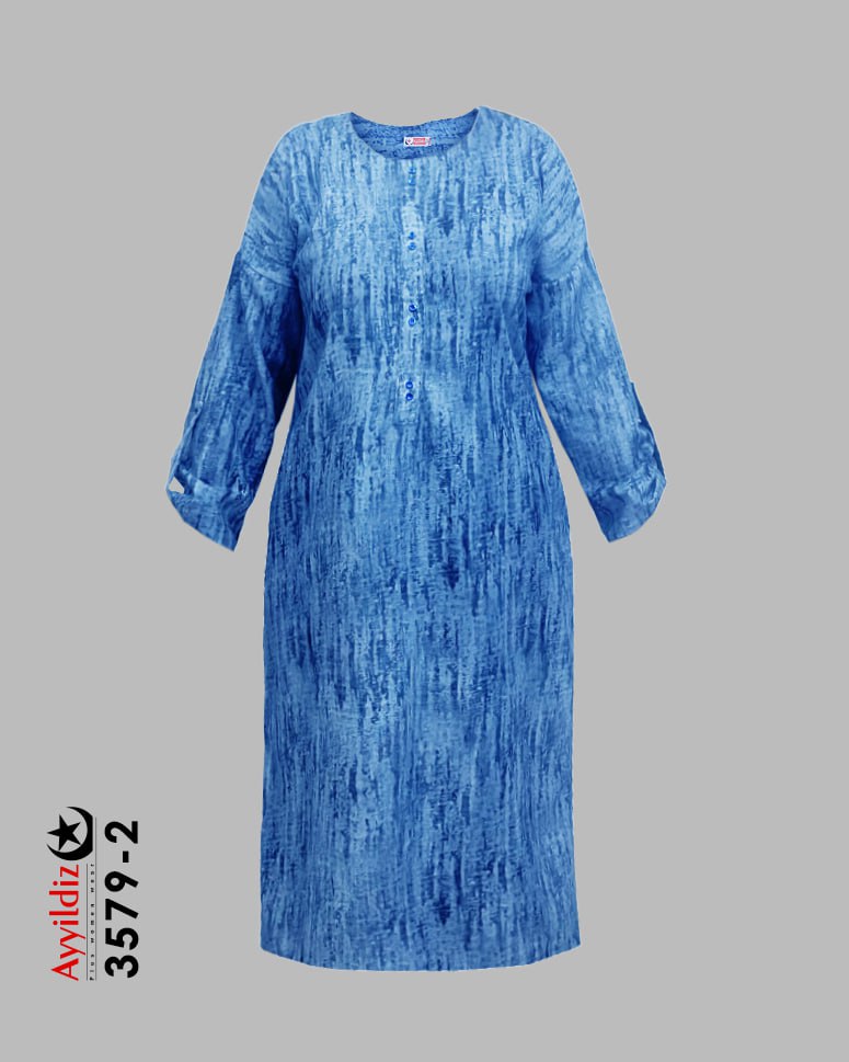 پیراهن کفتان سایز بزرگ زنانه کد 3579