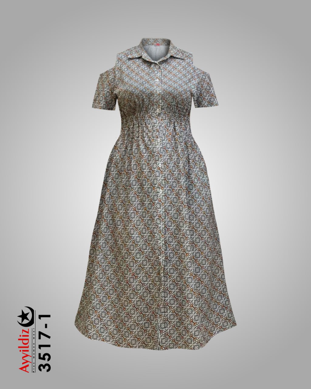 پیراهن مجلسی سرشانه باز سایز بزرگ زنانه کد 3517