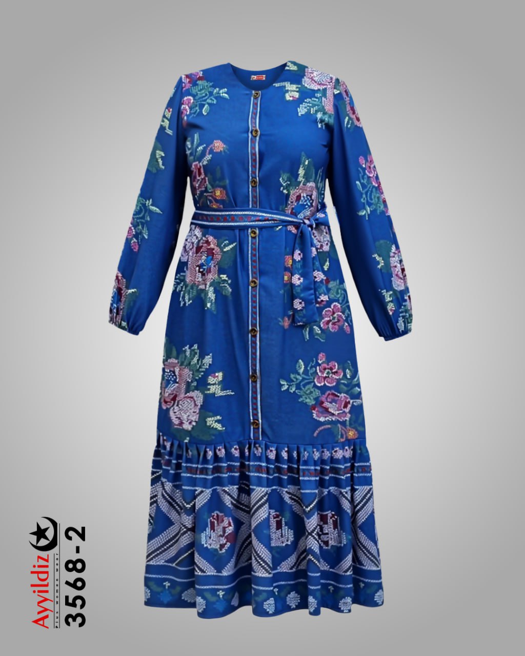 پیراهن مجلسی سایز بزرگ زنانه کد 3568