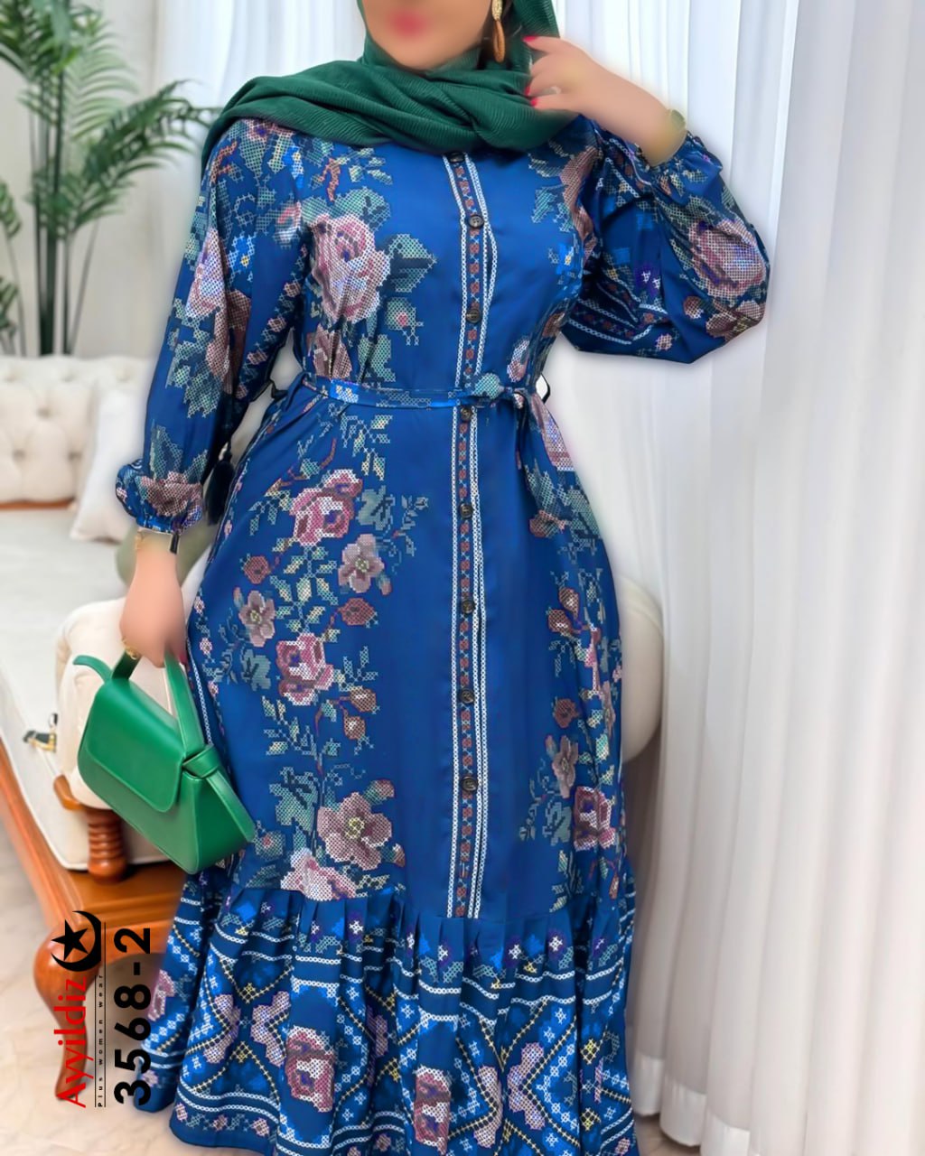 پیراهن مجلسی سایز بزرگ زنانه کد 3568