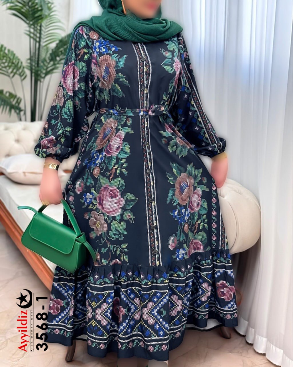 پیراهن مجلسی سایز بزرگ زنانه کد 3568