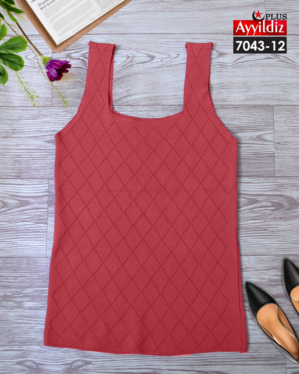 تاپ بافت سایز بزرگ زنانه کد 7043