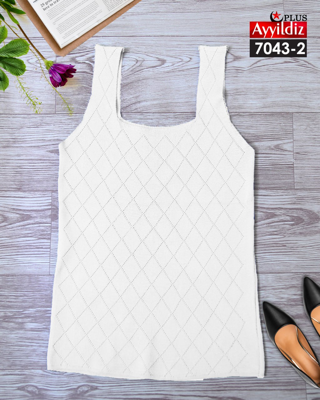 تاپ بافت سایز بزرگ زنانه کد 7043