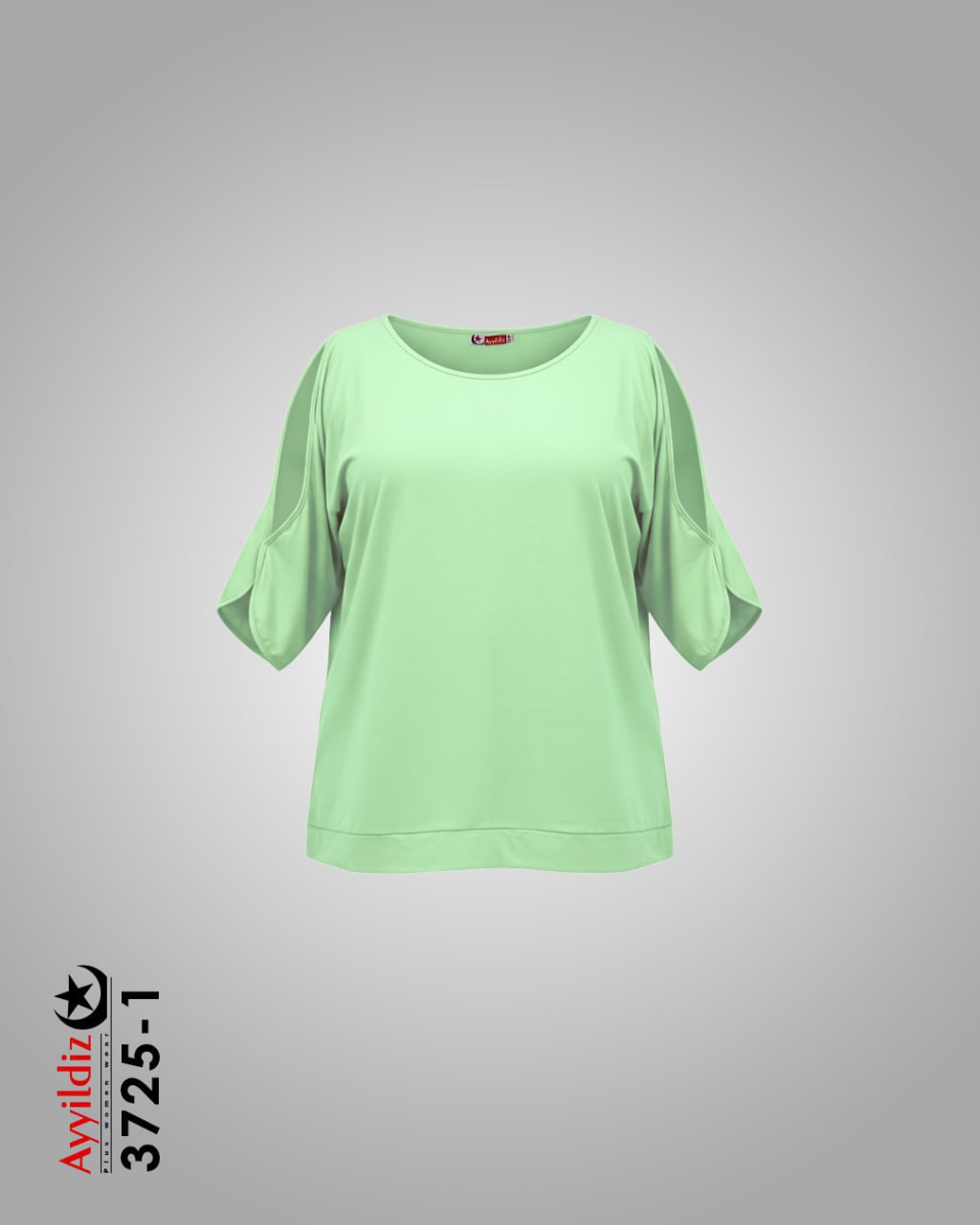 تیشرت سرشانه باز سایز بزرگ زنانه کد 3725