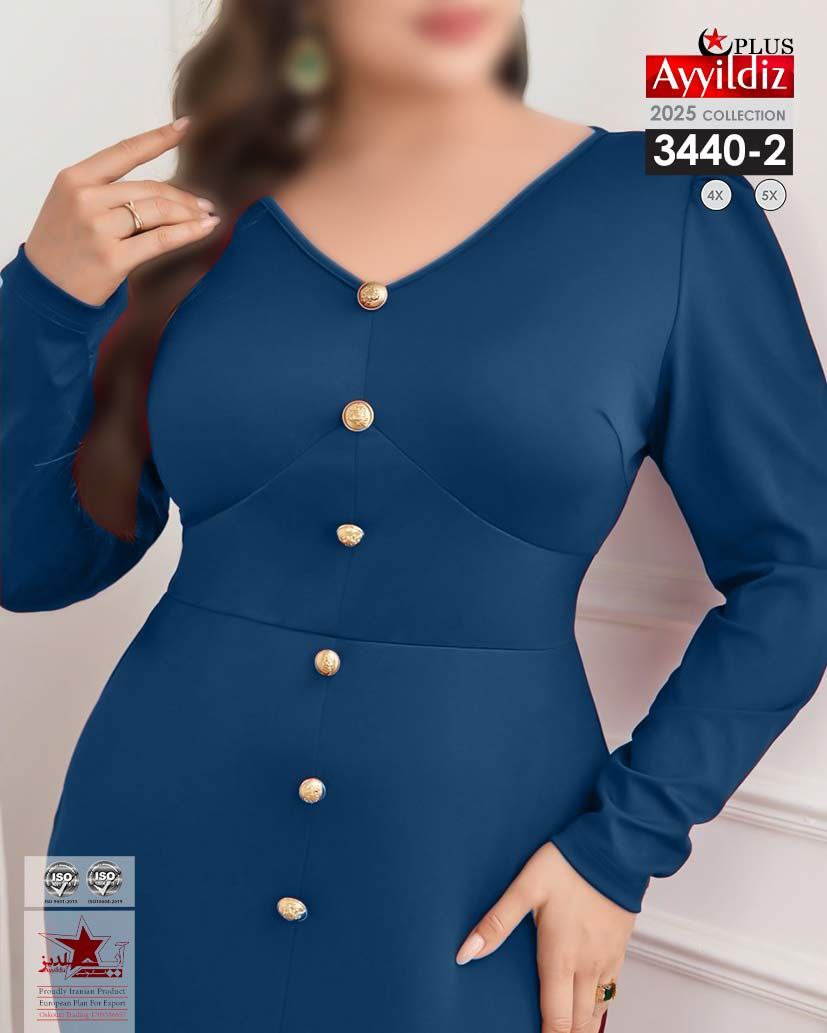 پیراهن مجلسی سایز بزرگ زنانه کد 3440