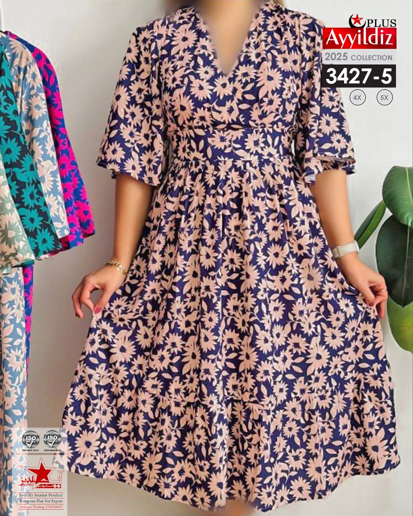 پیراهن مجلسی سایز بزرگ زنانه کد 3427