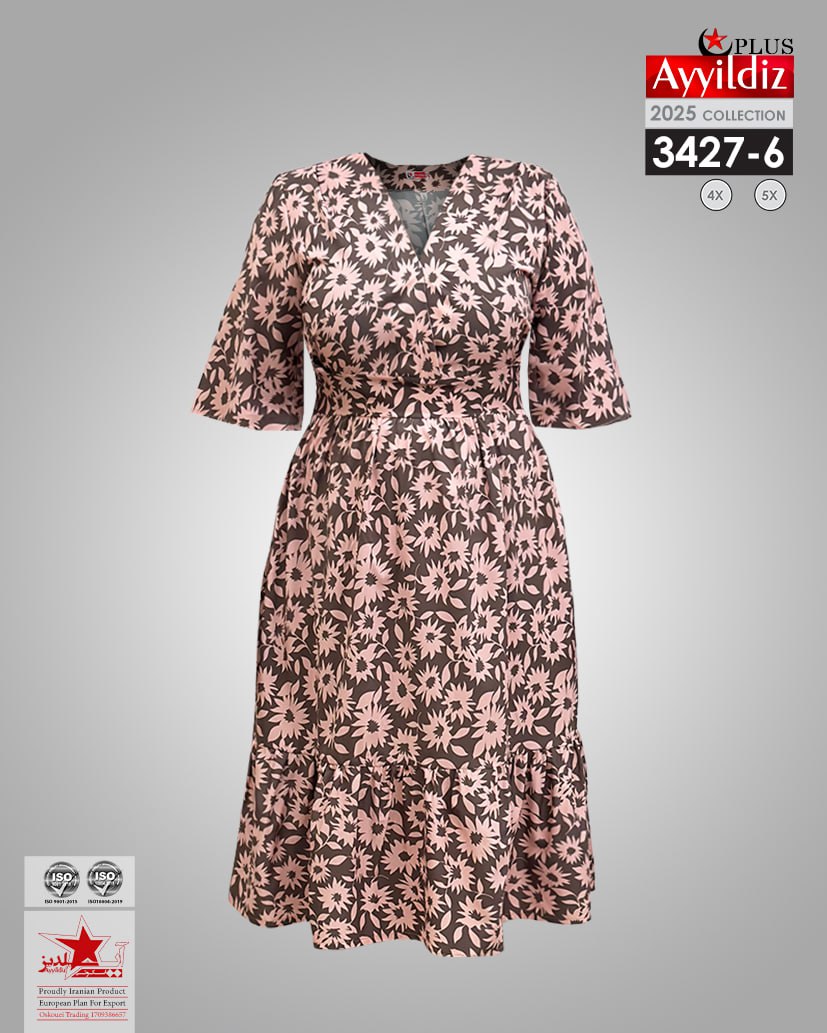 پیراهن مجلسی سایز بزرگ زنانه کد 3427