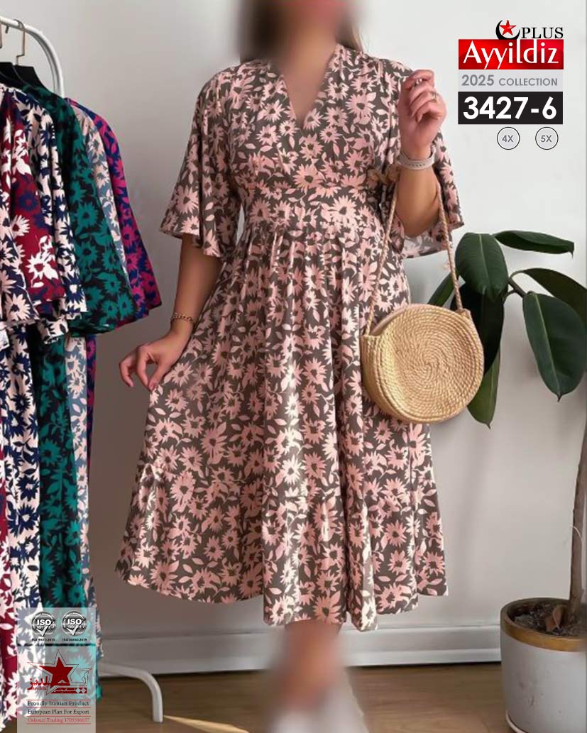 پیراهن مجلسی سایز بزرگ زنانه کد 3427