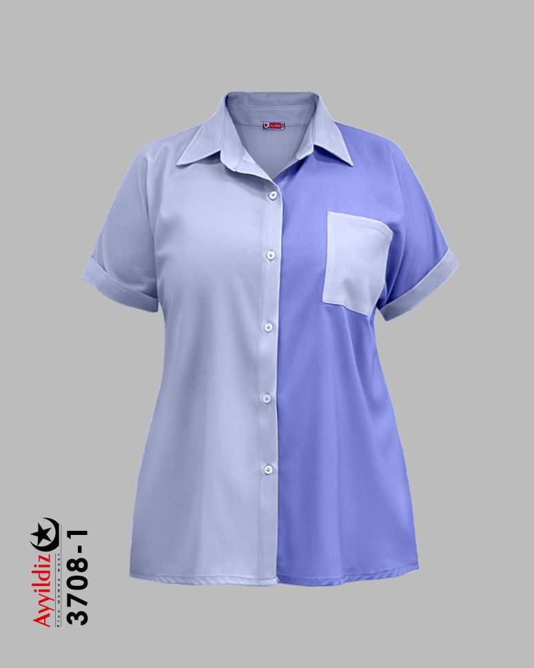شومیز مجلسی ترکیبی سایز بزرگ زنانه کد 3708
