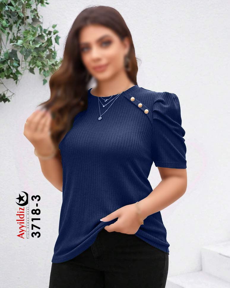 تیشرت سایز بزرگ زنانه کد 3718