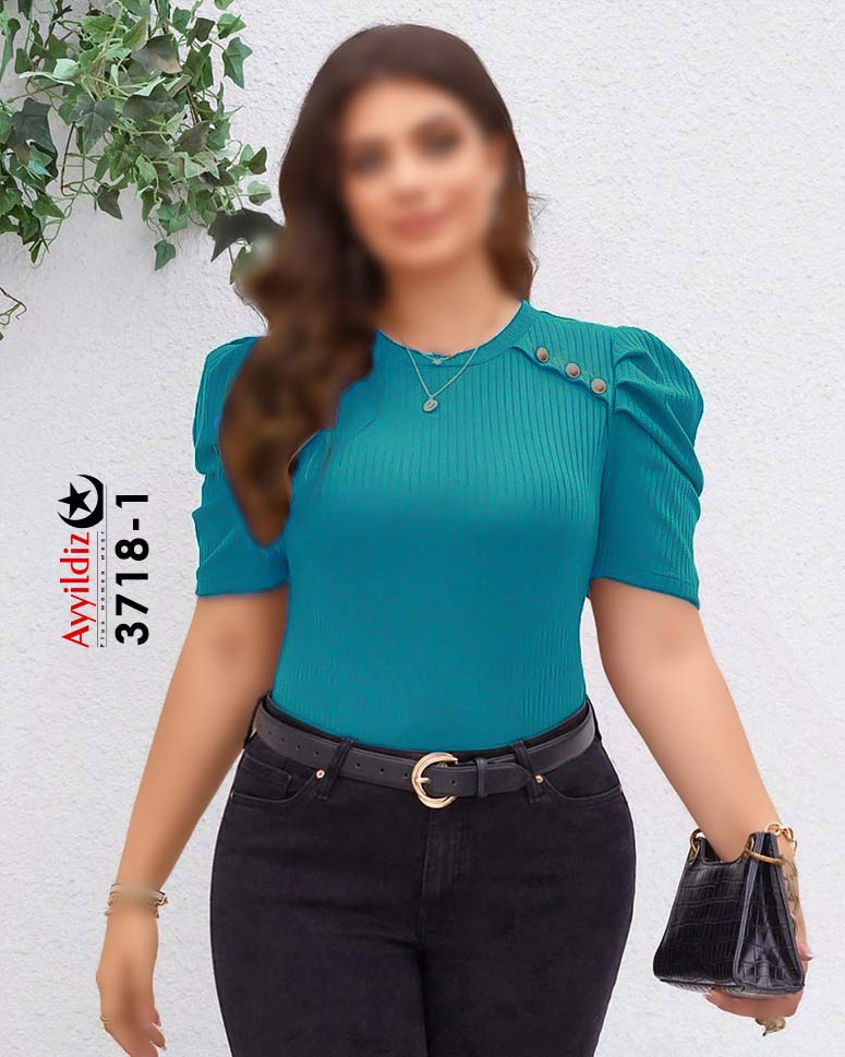 تیشرت سایز بزرگ زنانه کد 3718