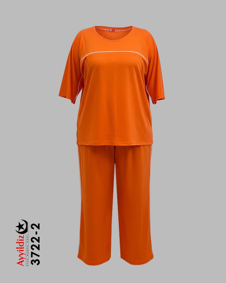 ست تیشرت شلوار زنانه سایز بزرگ کد 3722