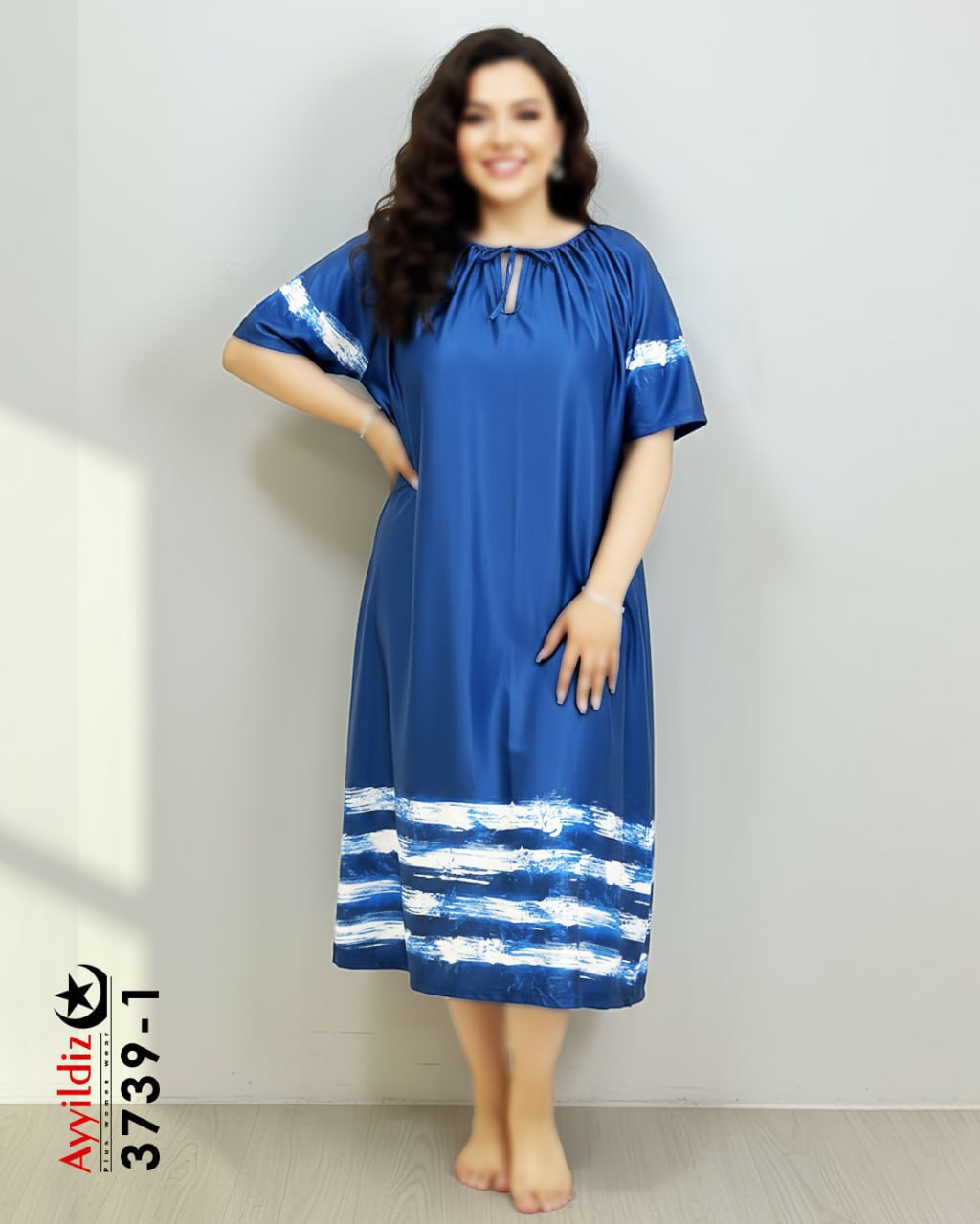پیراهن راحتی زنانه سایز بزرگ کد 3739