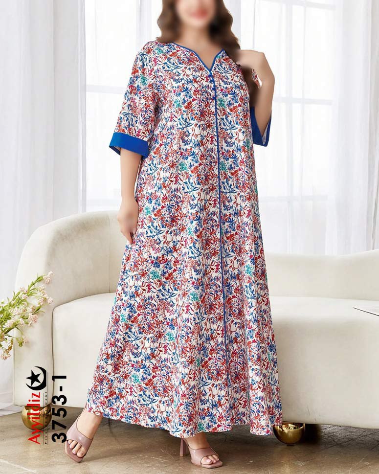پیراهن بلند زنانه سایز بزرگ کد 3753