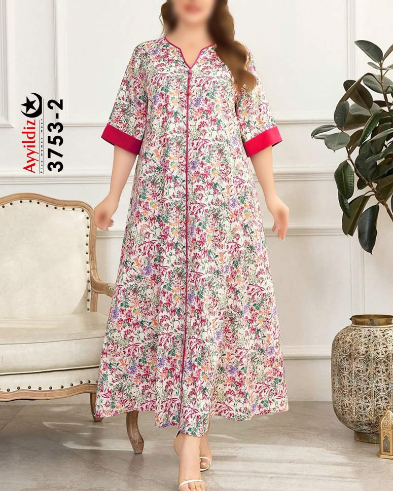 پیراهن بلند زنانه سایز بزرگ کد 3753