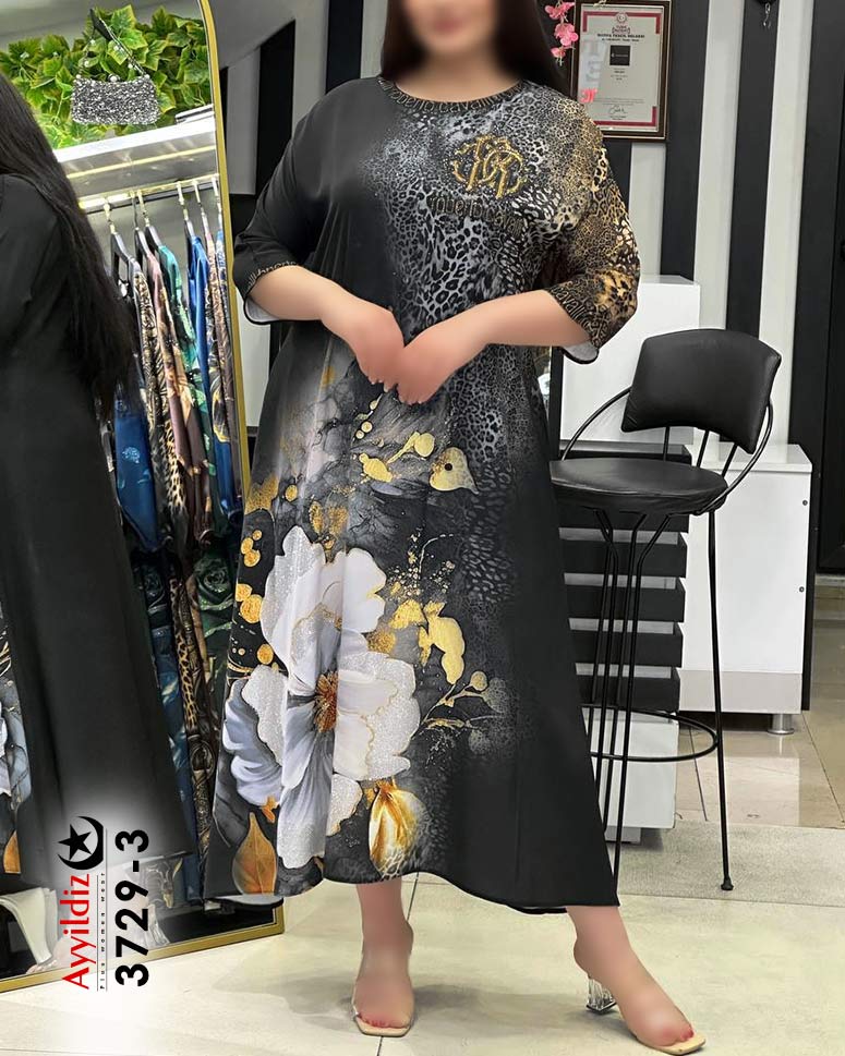 پیراهن مجلسی زنانه سایز بزرگ کد 3729