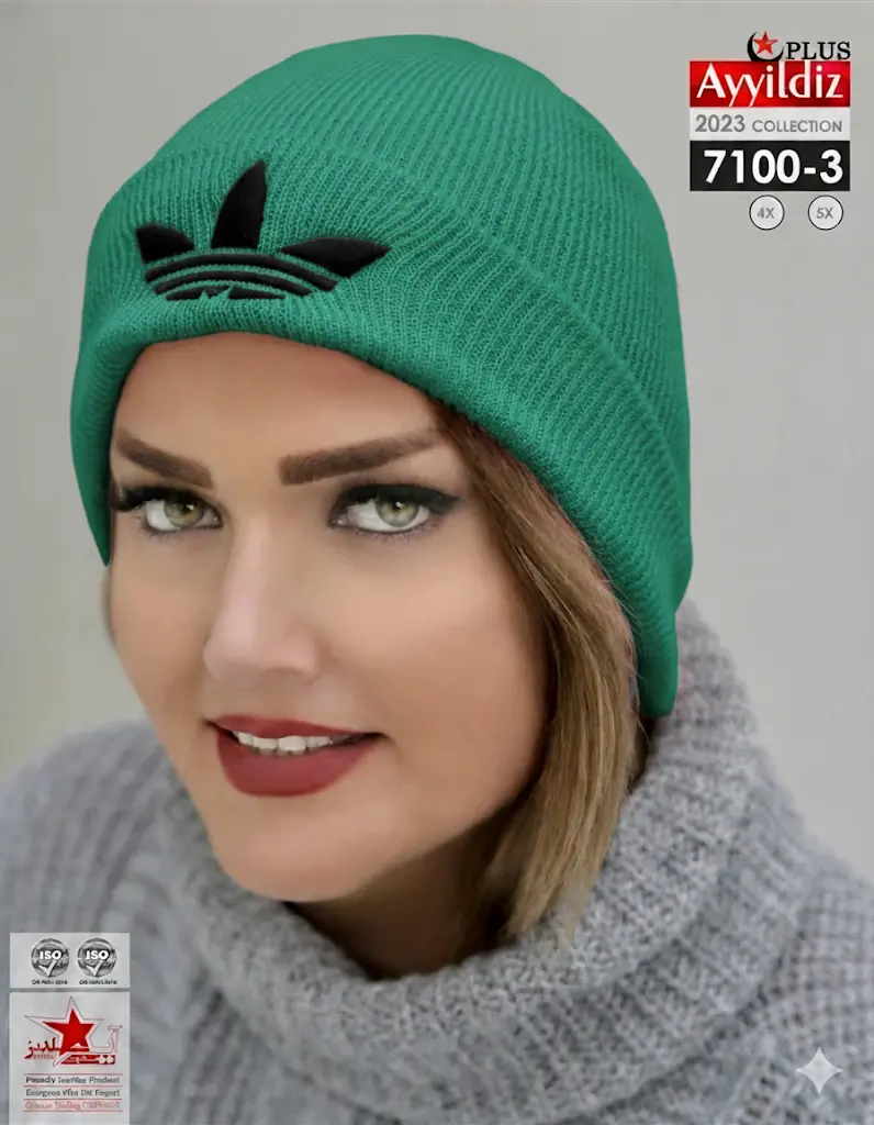 کلاه بافت زنانه طرح آدیداس کد 7100