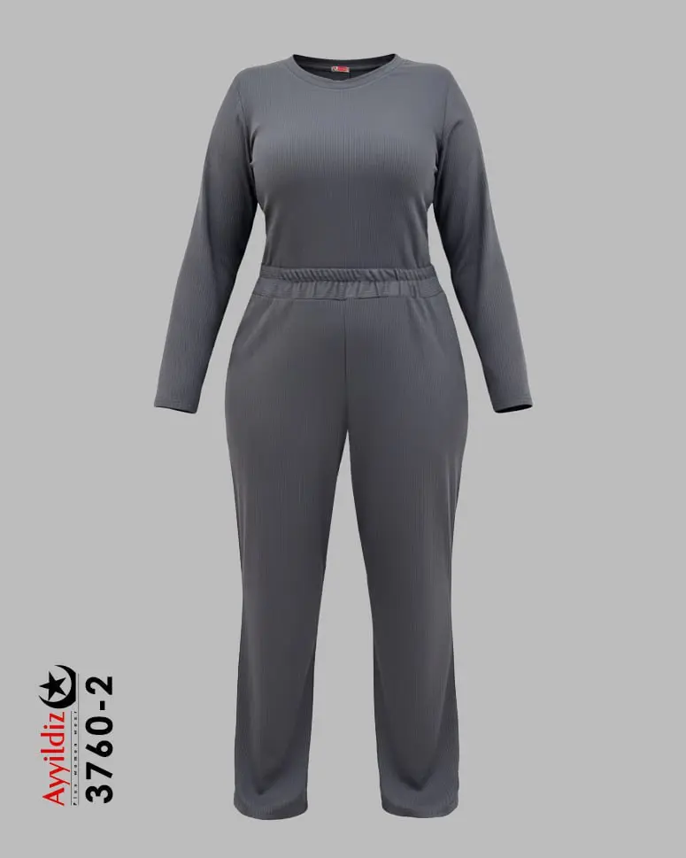 ست بلوز شلوار راحتی سایز بزرگ زنانه کد 3760
