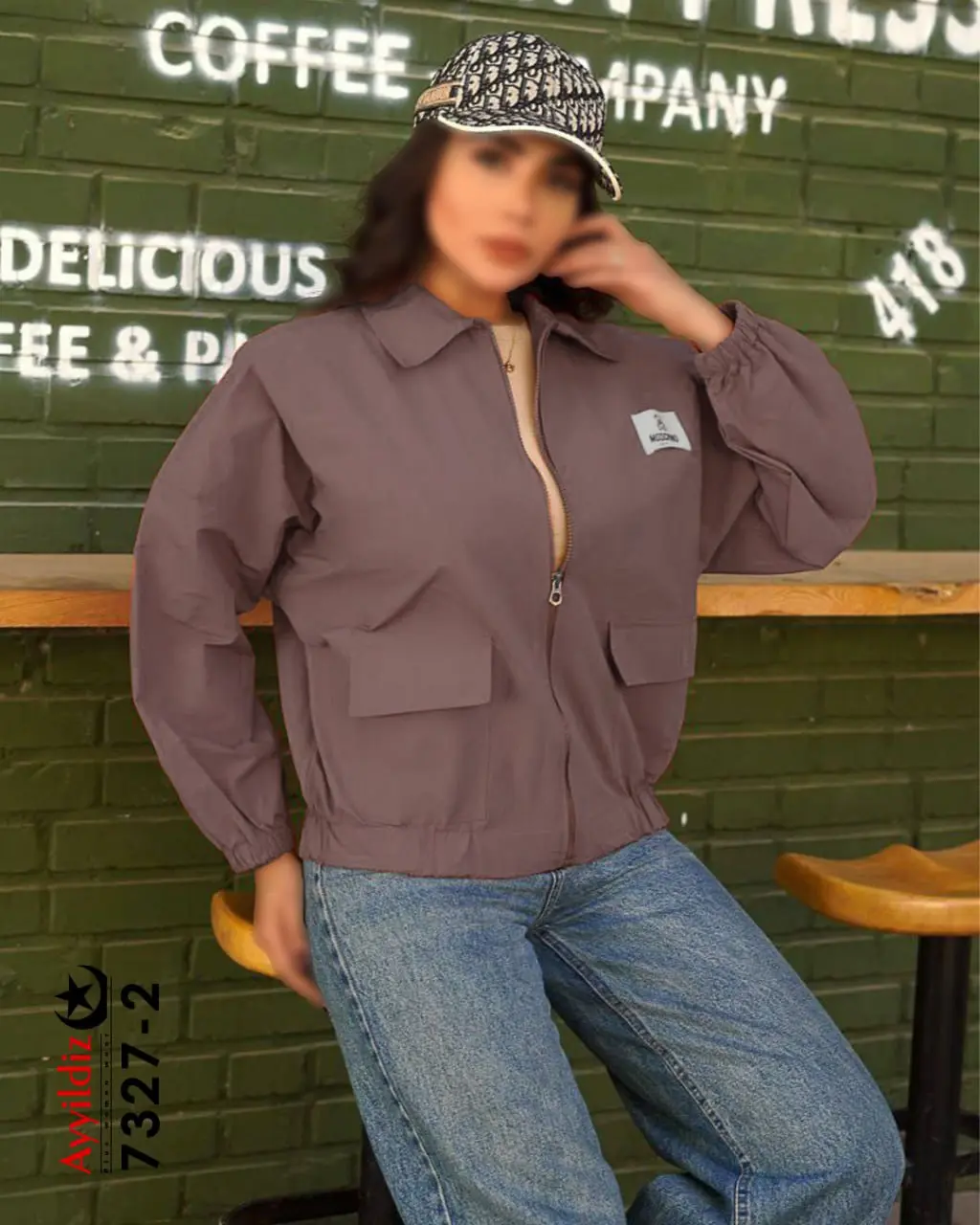 بامبر ژاکت سایز بزرگ زنانه کد 7327