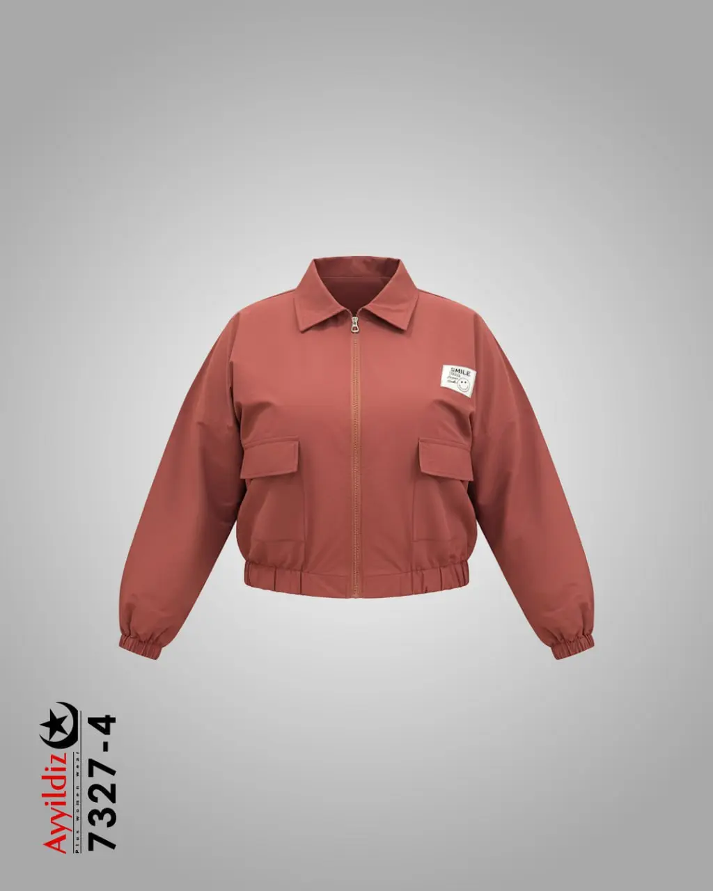 بامبر ژاکت سایز بزرگ زنانه کد 7327