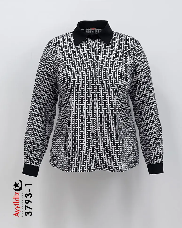 شومیز مجلسی سایز بزرگ زنانه کد 3793