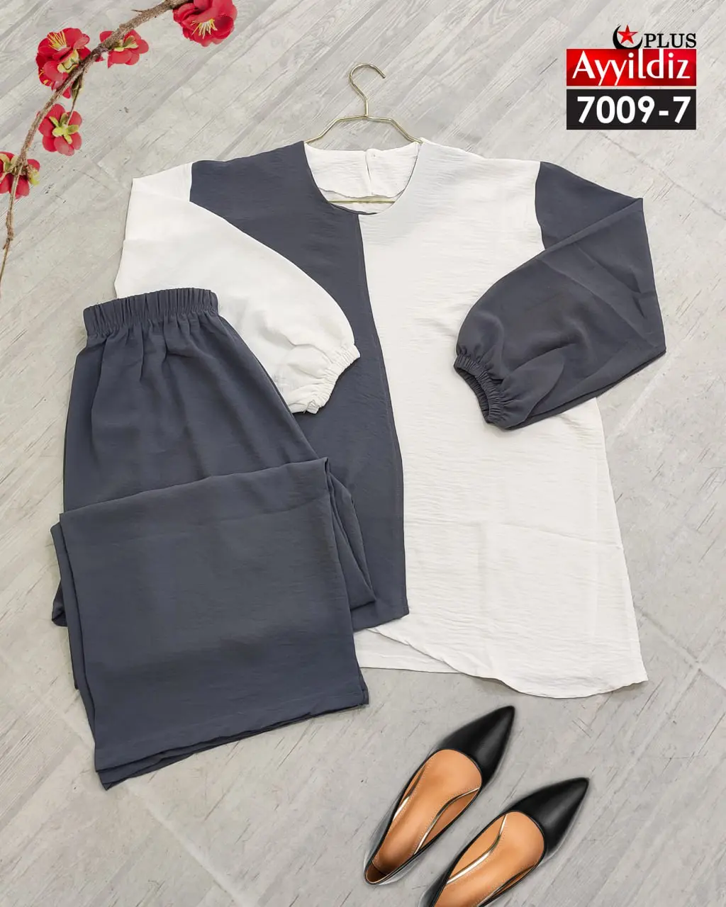 ست بلوز شلوار سایز بزرگ زنانه بزرگ کد 7009