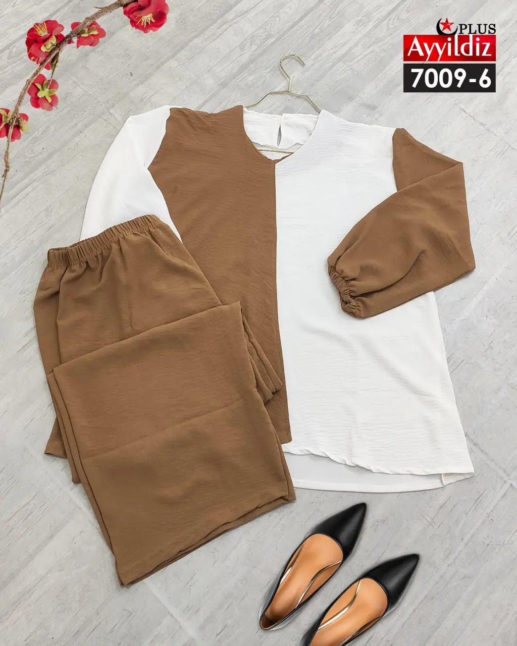 ست بلوز شلوار سایز بزرگ زنانه بزرگ کد 7009