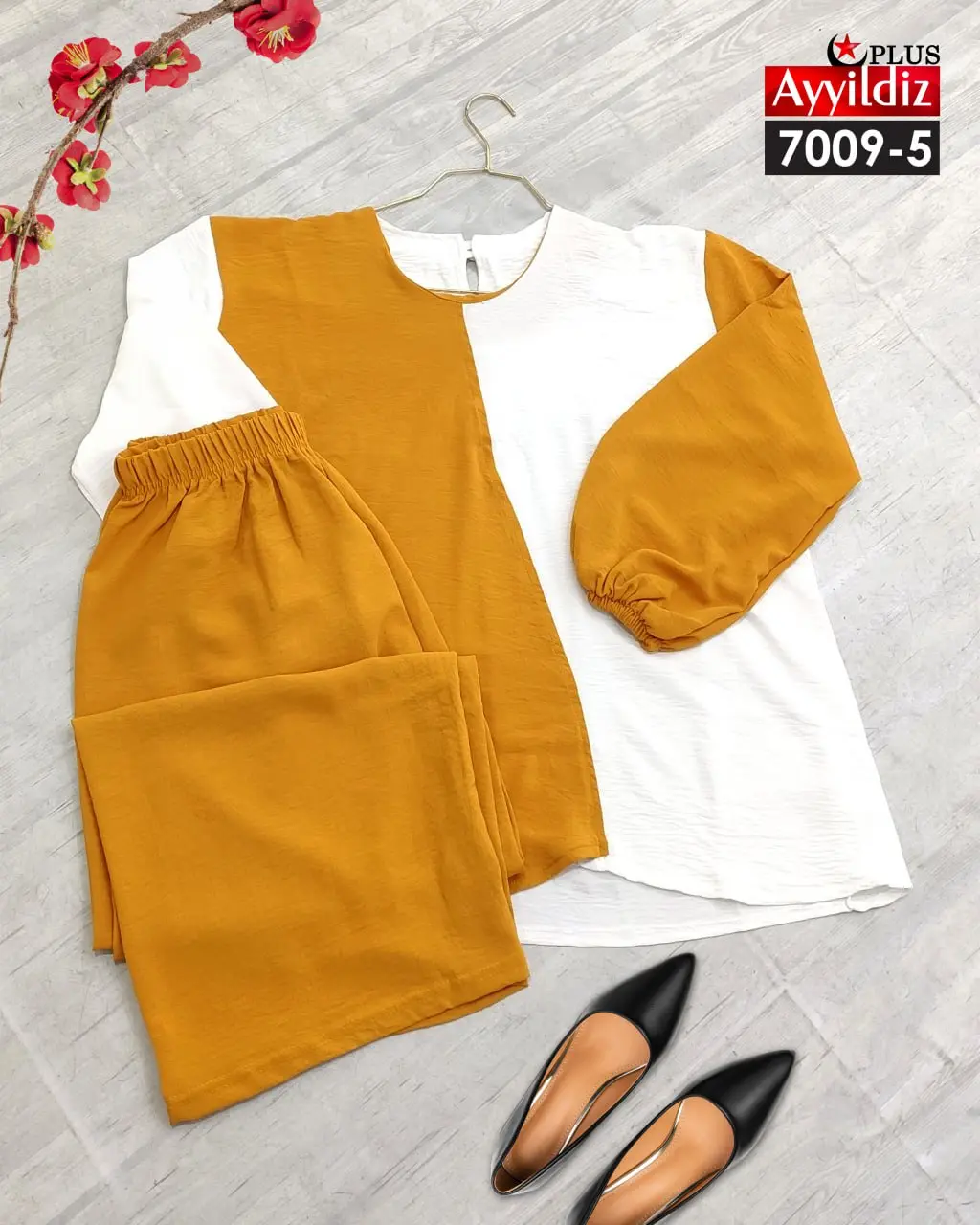 ست بلوز شلوار سایز بزرگ زنانه بزرگ کد 7009