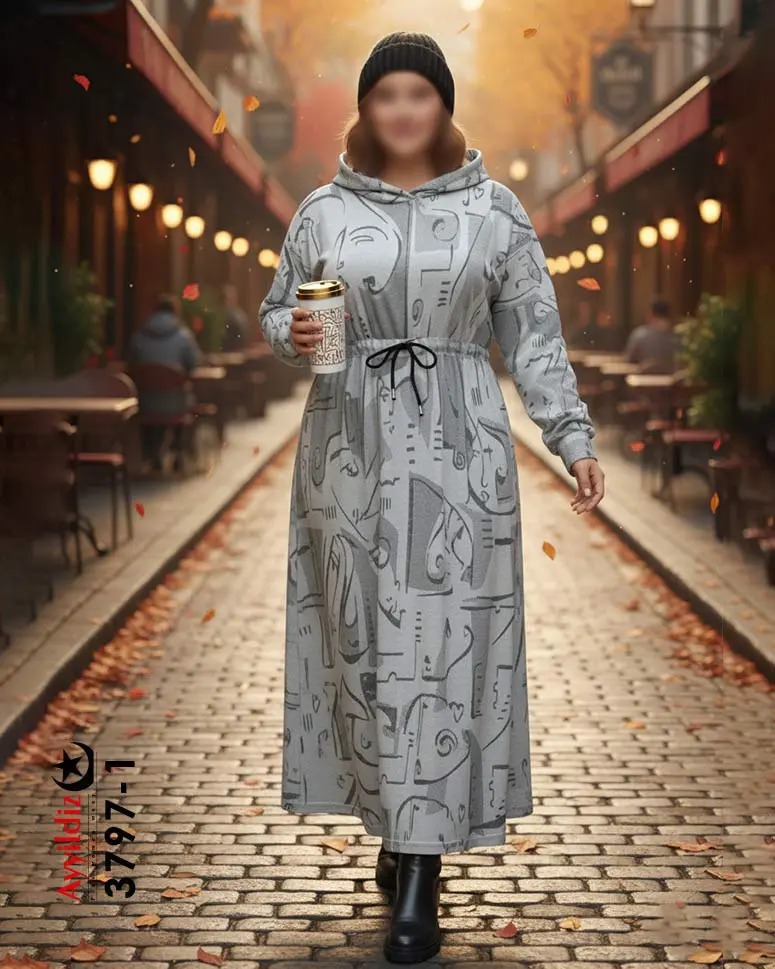 هودی زنانه بلند سایز بزرگ کمر قابل تنظیم کد 3797