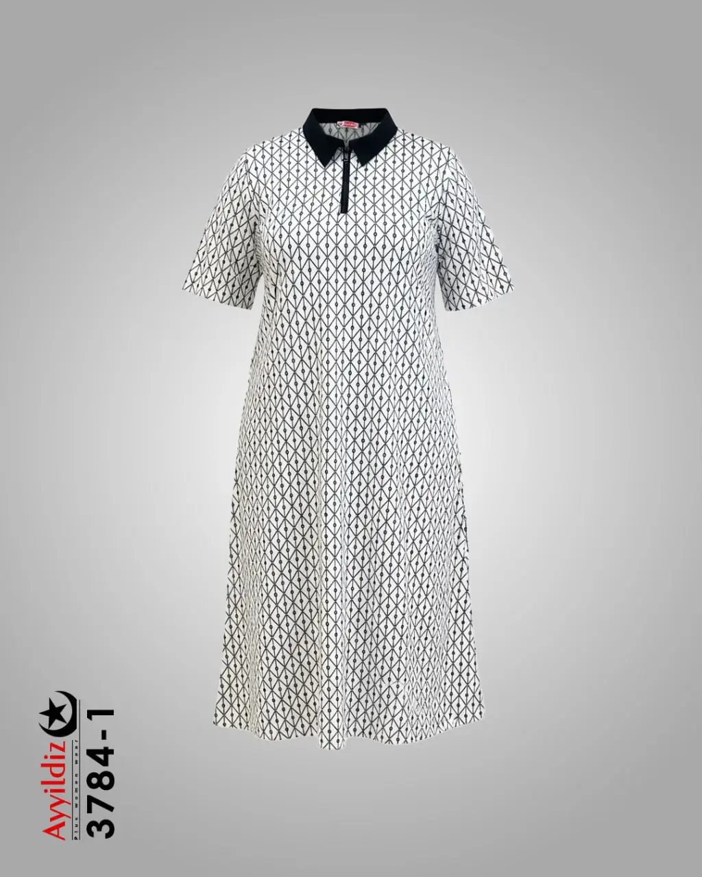 پیراهن زنانه سایز بزرگ راحتی مناسب روزمره  کد 3784